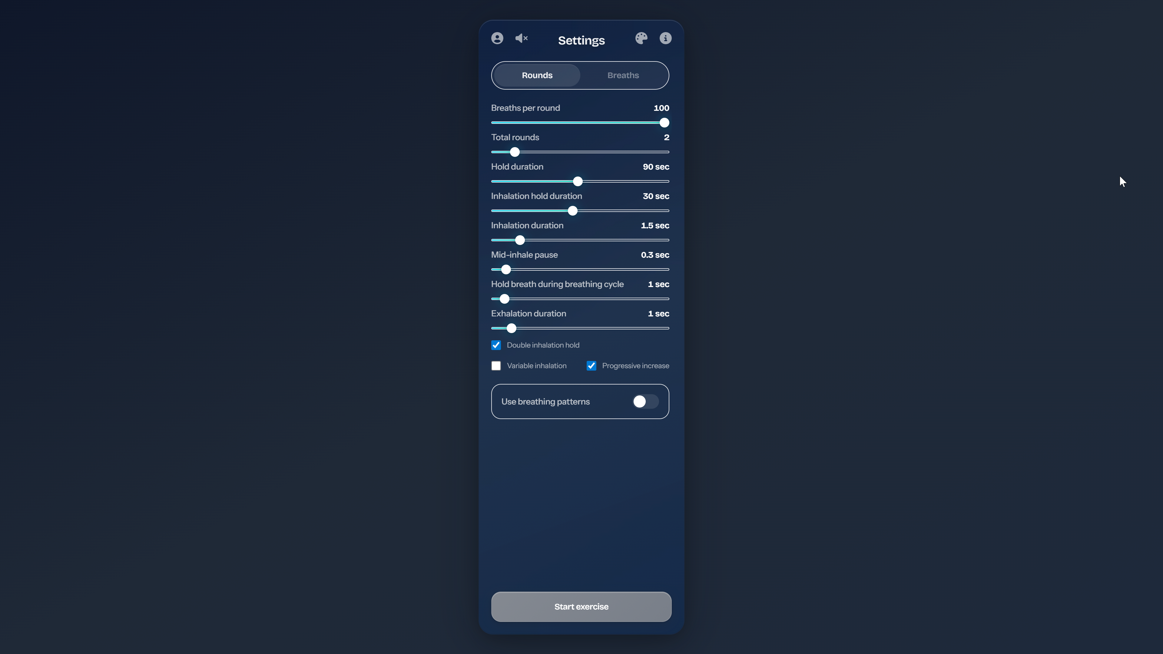 Customization Sliders Interface